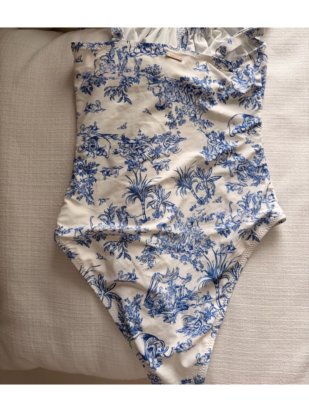 Blue & White Toile Swimsuit - Picture 2 of 6